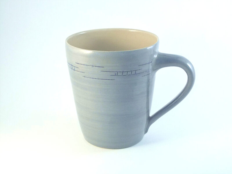 großer Kaffeepott Steinzeug hellblau