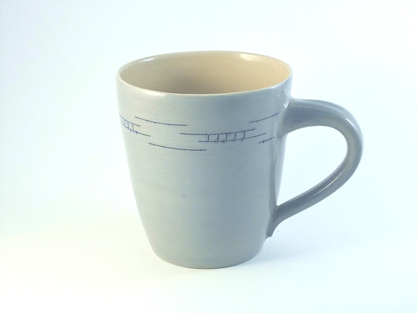 kleiner Kaffeepott Steinzeug hellblau