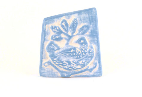 Kartenhalter Vogelnest weiß Keramik