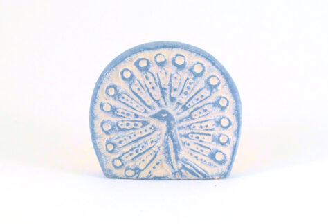 Kartenhalter Pfau weiß Keramik