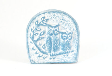 Kartenhalter Eulen weißer Ton