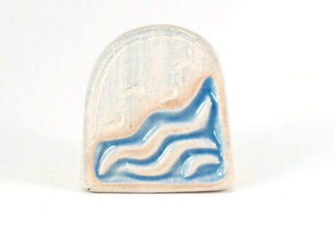 Kartenhalter Fußspuren weiß Keramik