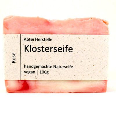 Rosenseife 100g mit Graspapierbanderole