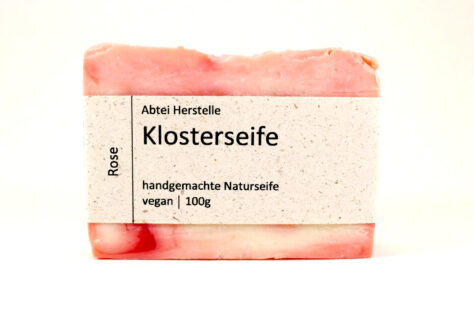 Rosenseife 100g mit Graspapierbanderole
