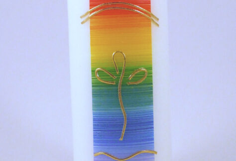 Regenbogenhintergrund mit Blume