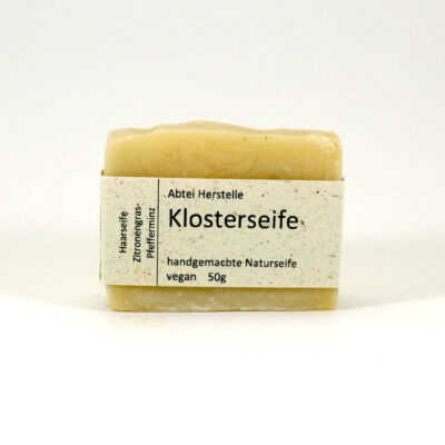 Haarseife Zitronengras-Pfefferminz 50g mit Graspapierbanderole