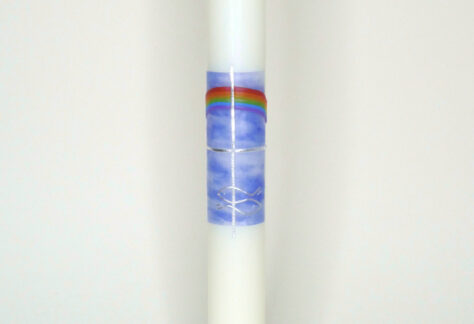 Taufkerze "Regenbogen Fisch"